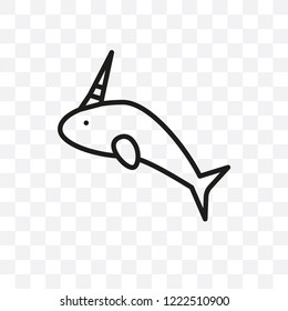 Narwhal vector linear icon isolated on transparent background, Narwhal transparency concept can be used for web and mobile