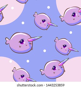 narwhal vector pattern graphic design