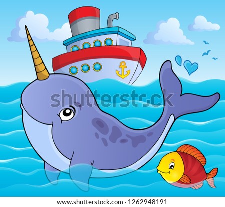 Narwhale theme image 1 - eps10 vector illustration.