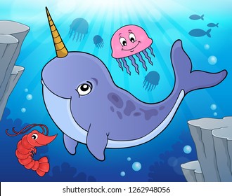 Narwhale theme image 2 - eps10 vector illustration.