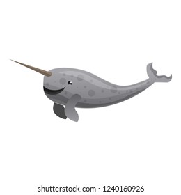 Narwhals tusking icon. Cartoon of narwhals tusking vector icon for web design isolated on white background