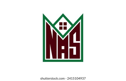NAS initial letter real estate builders logo design vector. construction ,housing, home marker, property, building, apartment, flat, compartment, business, corporate, house rent, rental, commercial 