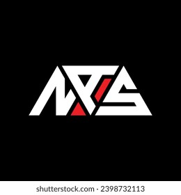 NAS triangle letter logo design with triangle shape. NAS triangle logo design monogram. NAS triangle vector logo template with red color. NAS triangular logo Simple, Elegant, and Luxurious design.