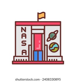 NASA Building icon in vector. Illustration