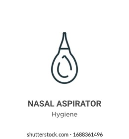 Nasal aspirator outline vector icon. Thin line black nasal aspirator icon, flat vector simple element illustration from editable hygiene concept isolated stroke on white background