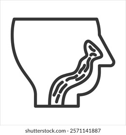 Nasal Cavity Icon Vector Illustration Outline