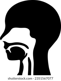 Una silueta vectorial aislada de cavidad nasal