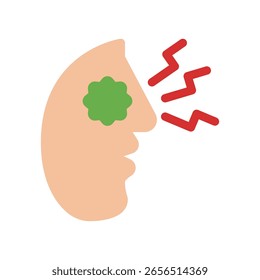nasal congestion simple flat icon illustration