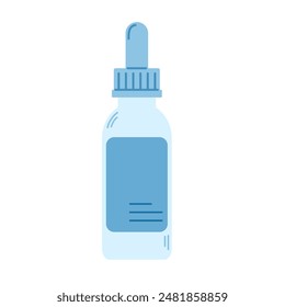 Nasal dropper bottle. Serum in container. Medicine pill pipette dropper bottle


