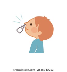 Nasal drops, children, illustration material