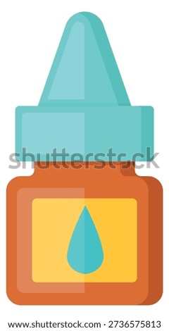 Nasal drops icon. Cartoon plastic medicament bottle