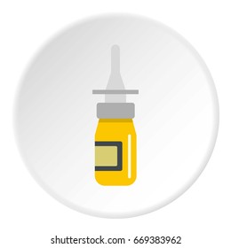 Nasal drops icon in flat circle isolated on white vector illustration for web