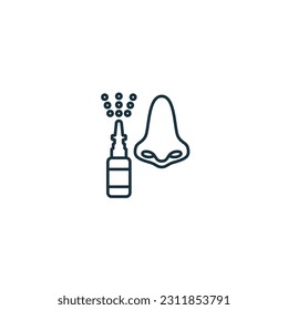 Nasal drops icon. Monochrome simple sign from pharmacy collection. Nasal drops icon for logo, templates, web design and infographics.