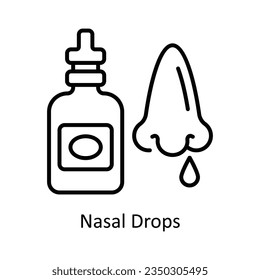 Nasal Drops Outline Icon Design illustration. Pharmacy Symbol on White background EPS 10 File