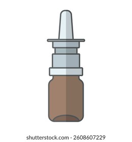 Nasal drops spray color flat icon vector image of medicine item isolated white background