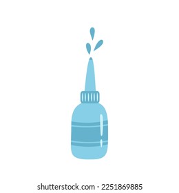 Nasal drops, spray. Vector Illustration for printing, backgrounds, covers and packaging. Image can be used for greeting cards, posters, stickers and textile. Isolated on white background.