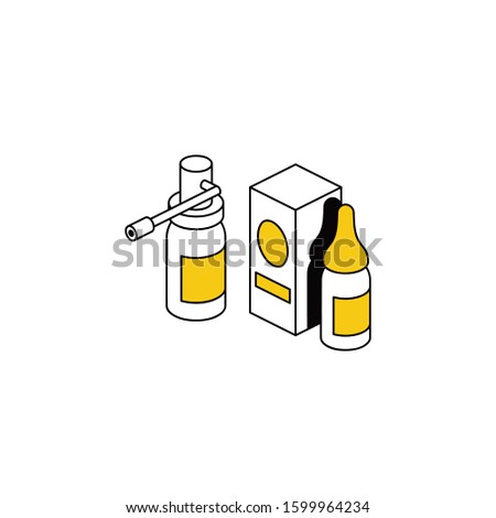 Nasal drops. Vector line, 3d stroke isometric, color web icon, new flat style. Creative illustration design, abstract idea for infographics.