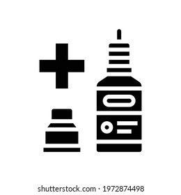 nasal or eye drops homeopathy glyph icon vector. nasal or eye drops homeopathy sign. isolated contour symbol black illustration