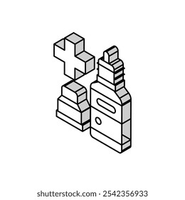 nasal or eye drops homeopathy isometric icon vector. nasal or eye drops homeopathy sign. isolated symbol illustration