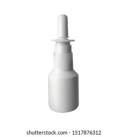 Nasal inhaler. Vector illustration. Spray for runny nose and allergies.
