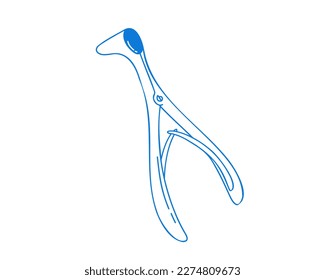 Nasal mirror, doodle style vector illustration