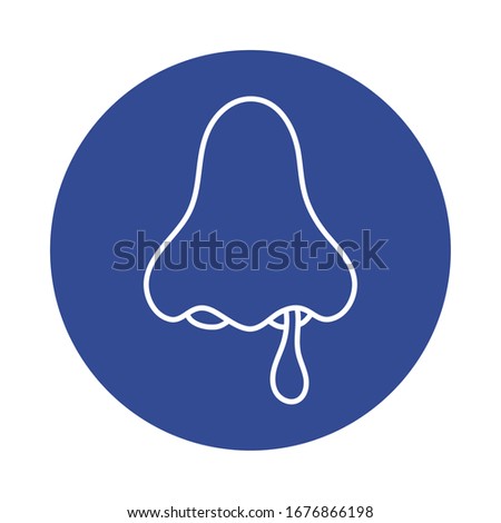nasal mucus, line block style icon vector illustration design