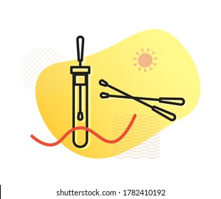 Nasal Nasopharyngeal and Buccal Swab - Buccal Smear Test Kit - Icon as eps 10 File.