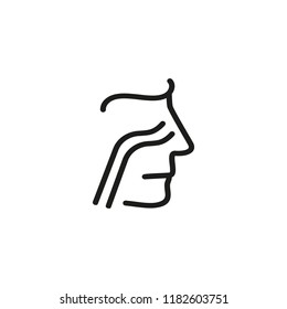 Nasal passage line icon. Nose, throat, sinus. Health care concept. Can be used for topics like disease prevention, medical screening, respiratory system