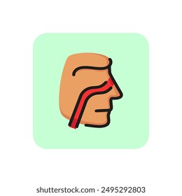 Nasal passage line icon. Nose, throat, sinus. Health care concept. Can be used for topics like disease prevention, medical screening, respiratory system