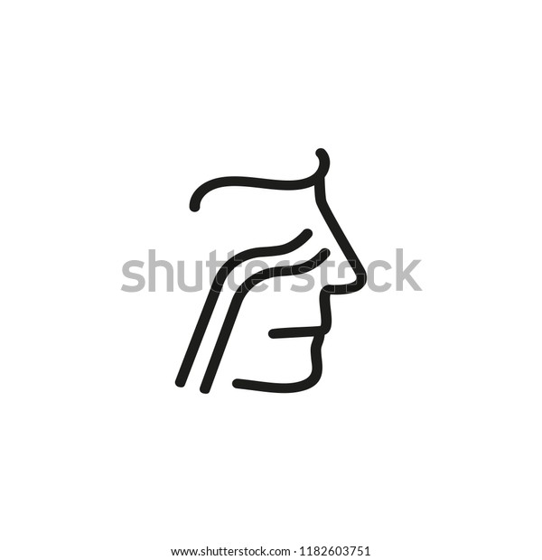 Nasal passage line icon. Nose, throat,\
sinus. Health care concept. Can be used for topics like disease\
prevention, medical screening, respiratory\
system