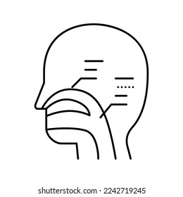 nasal passages line icon vector. nasal passages sign. isolated contour symbol black illustration