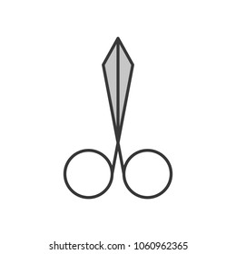 Nasal Scissors or trimmer, filled outline icon