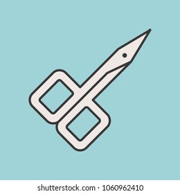 Nasal Scissors or trimmer, filled outline icon