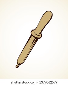 Nasal sick cure falling cell rubber tube on white background. Outline black ink hand drawn ill object logo pictogram sketch in retro doodle graphic style pen on paper. Closeup view with space for text