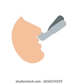 Ilustración de icono plano simple de comprobación de espéculo nasal