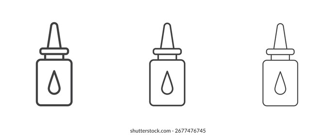 Diseño del icono de la botella del aerosol nasal, conveniente para el Web, la infografía, la interfaz y los App.