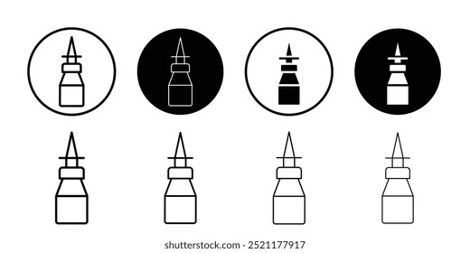 Nasal spray bottle icon logo set vector