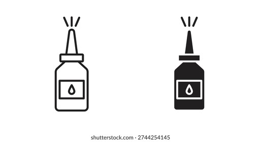 Nasal spray bottle icon Thin Collection. Editable Stroke. Suitable for Websites