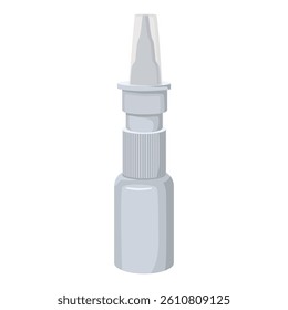Nasal spray bottle, nose medicine aerosol blank. Isolated vector illustration
