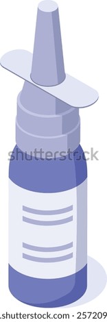 Nasal spray bottle resting on a clean white surface, offering relief from nasal congestion and facilitating easy breathing for those experiencing discomfort from colds or allergies