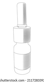 Ilustración vectorial del frasco de pulverización nasal.