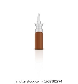 Nasenspray, einzeln auf weißem Hintergrund.