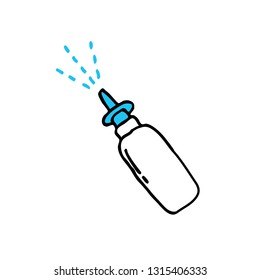 nasal spray doodle icon