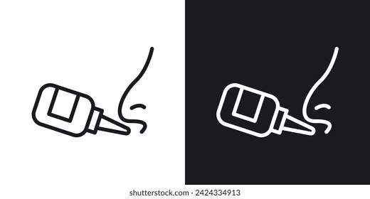 Nasal Spray Icon Designed in a Line Style on White Background.