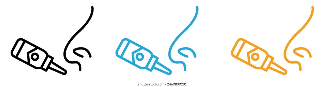 Nasenspray-Symbol-Logo-Set Vektorgrafik