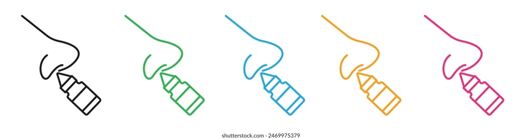 Nasal spray icon mark in filled style