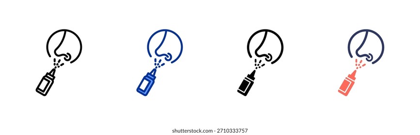 Nasal Spray icon set multiple style collection