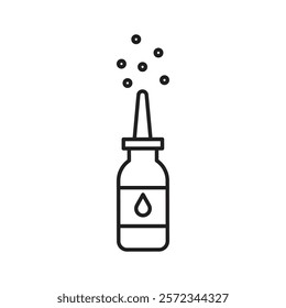 Nasal spray icon Vector flat thin line illustration
