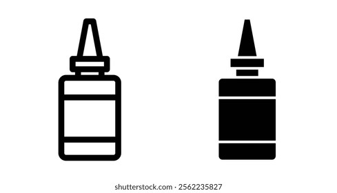 Nasal spray Icons pack in outlined and flat versions