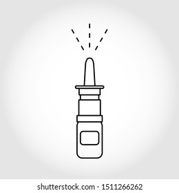 Nasal spray line icon. Medical drops in the nose. Medicine concept. Vector illustration 